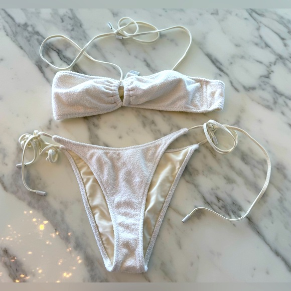 Triangl bikini, terry cloth, S, ivory - Picture 1 of 9